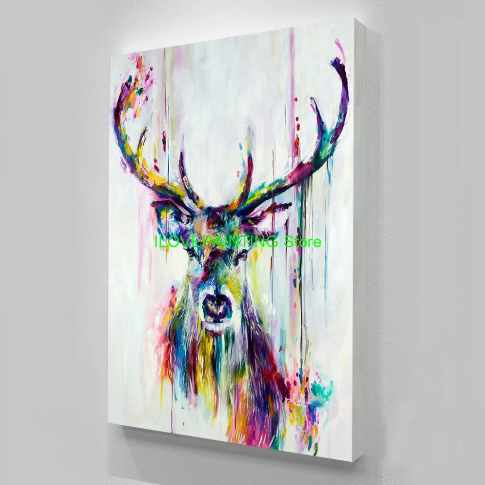 

Deer Elk Landscape Forest Wall Art Canvas Painting Abstract Animal Poster Picture Wall Pictures For Living Room Unframed