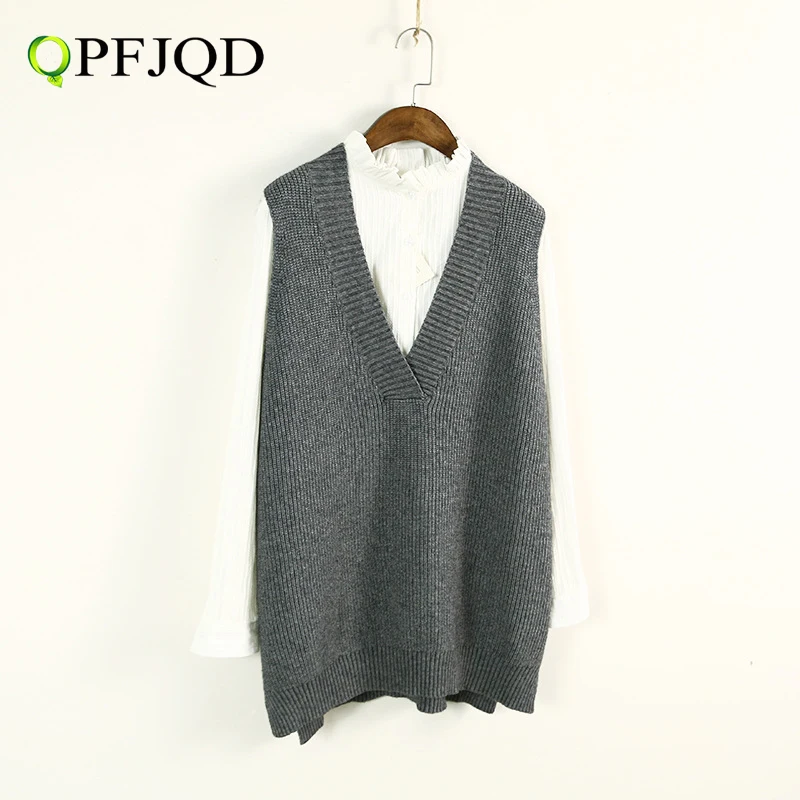 Winter Autumn Women Small Fresh Vests Sleeve Less Loose