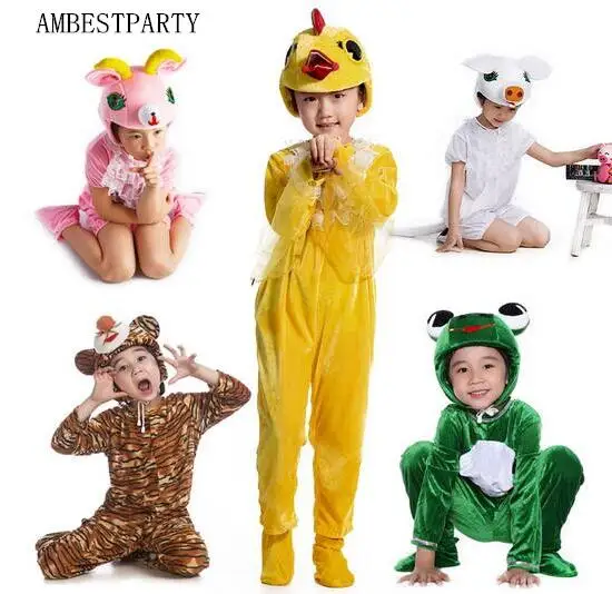 

Hot 2017 Kids Animal Costumes Halloween Cosplay Costume Child performance Clothing Lion Pig Goat Frog Rabbit Clothes AMBESTPARTY
