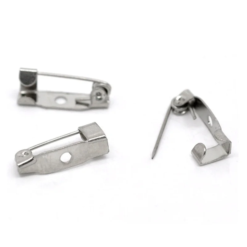 500Pcs Wholesale Safety Pins Back Pins Silver Tone for Brooches Sewing