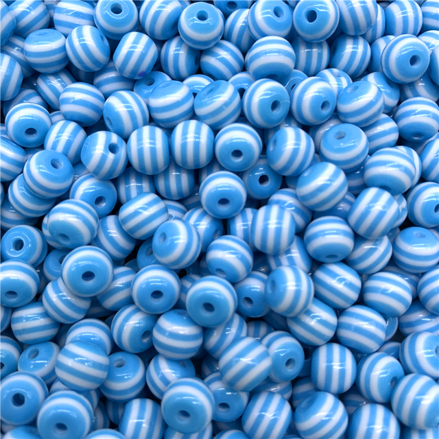 8mm 10mm Resin Spacer Beads Round Beads Stripe Spacer Beads For Jewelry Making DIY Bracelet Necklace Accessories