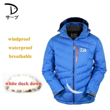 Autumn Winter Dayiwa Down Jacket Coat Fishing Clothes Warm Windproof Breathable Outdoor Sports Mountaineering Clothing 2018 new fishing clothing men and women autumn winter waterproof warm fishing jackets patchwork hooded mountaineering suits
