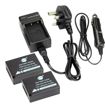 

DSTE 2PCS NP-W126 NP-W126S Camera Battery With UK Plug Travel Charger for Fuji HS50 HS35 HS33 HS30EXR XA1 XE1 X-Pro1 XM1 X-T10