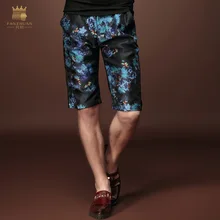 Модные повседневные мужские новые печати новые летние черные мужские штамп пять брюки шорты 15932 распродажа
