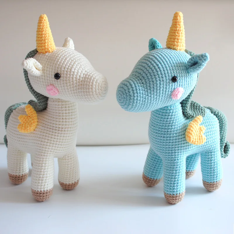 Bonito do Bebê Animais de Pelúcia Brinquedo de Malha Meninas Meninos Fotografia Prop Foto Crochê Tricô Brinquedo Bonito Pequeno Unicórnio Artesanal 8 Cheap Móbiles e chocalhos para bebês