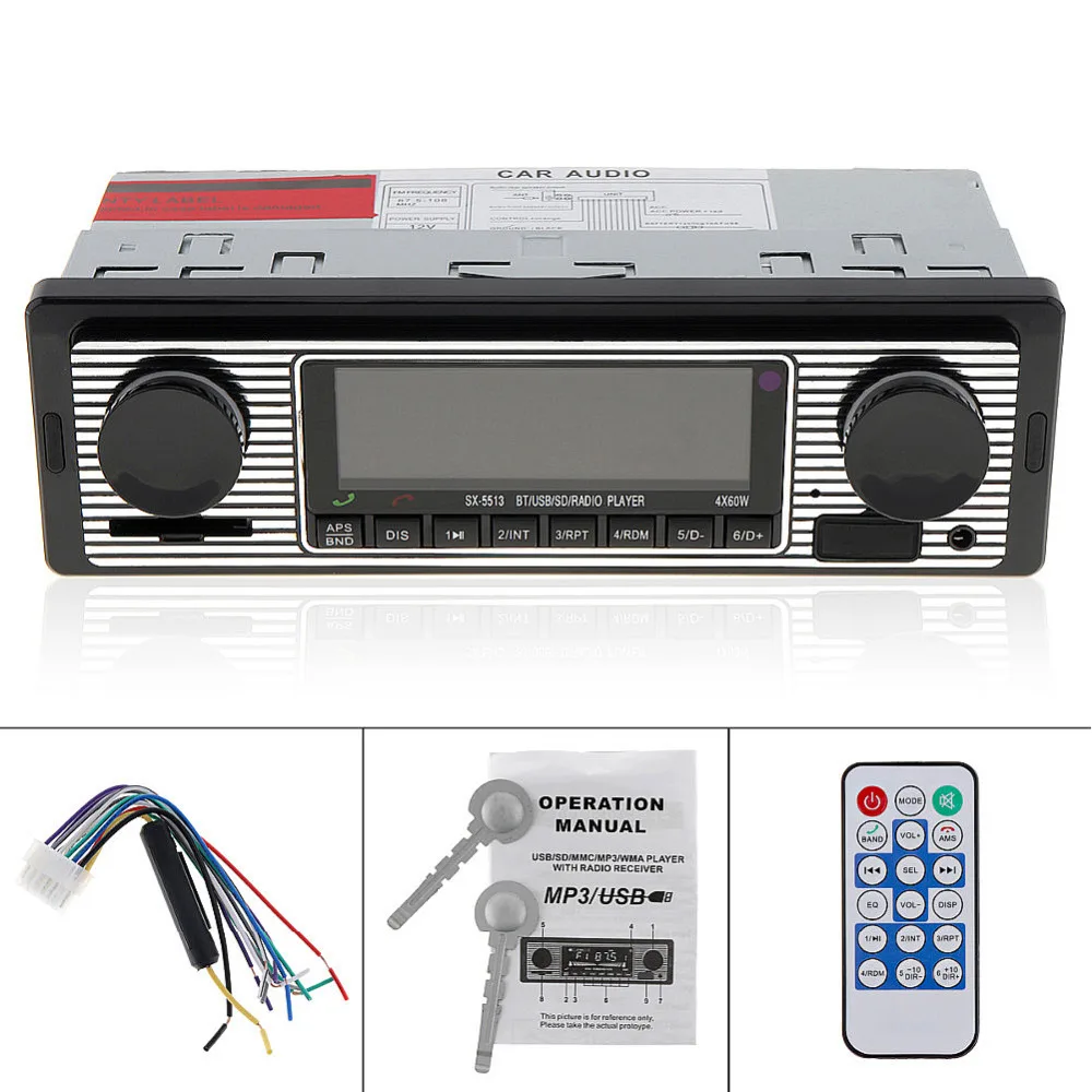 Автомобильный стереопроигрыватель с Bluetooth один Din радио mp3 плеер USB/SD/AUX/FM приемник