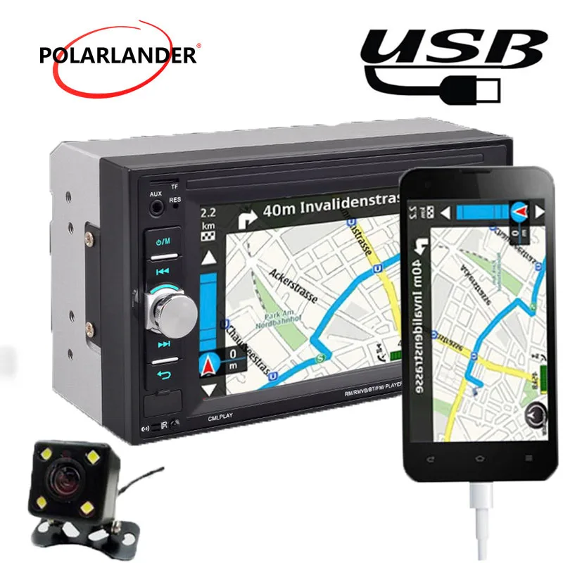 

Car radio 6.2 inch mirrori link Bluetooth stereo MP5 player MP3 MP4 MP5 FM Aux in touch screen 2 din 9 languages