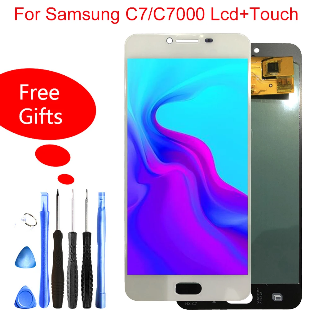 

Quality LCD For SAMSUNG Galaxy C7 LCD Display C7000 Touch Screen Digitizer Display Replacement 1920*1080 For Samsung C7 LCD