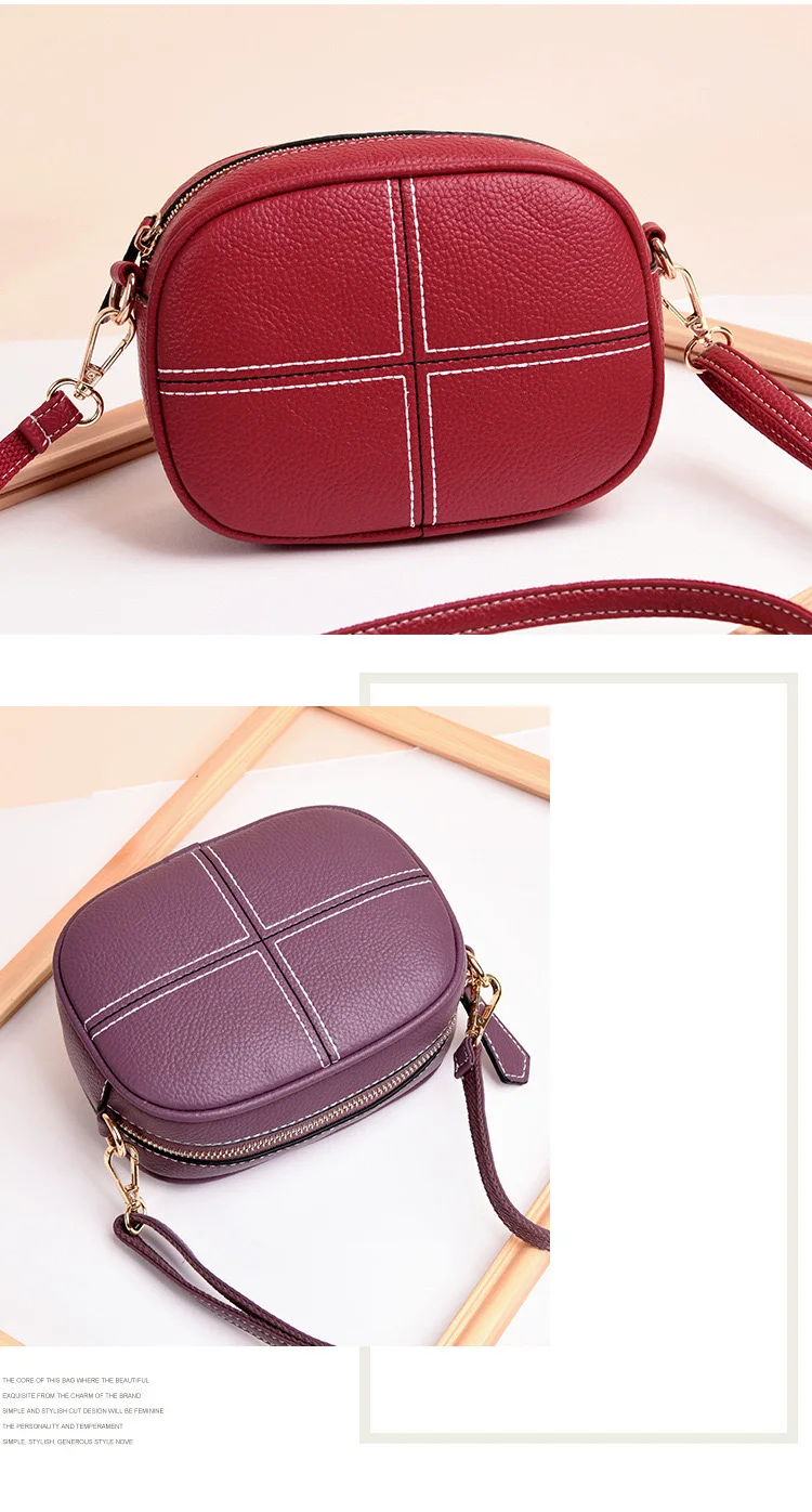 New Fashion Crossbody Bags for Women Luxury Designer Genuine Leather Small Handbags Brown Gray Shoulder Bag bolsos mujer