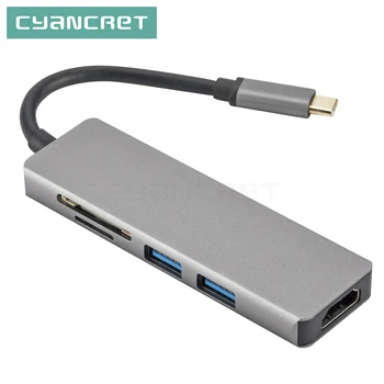 

Type C Adapter USB C 3.1to HDMI USB 3.0 Card reader HUB Docking station Converter Support 4K for Macbook Chromebook Pixel