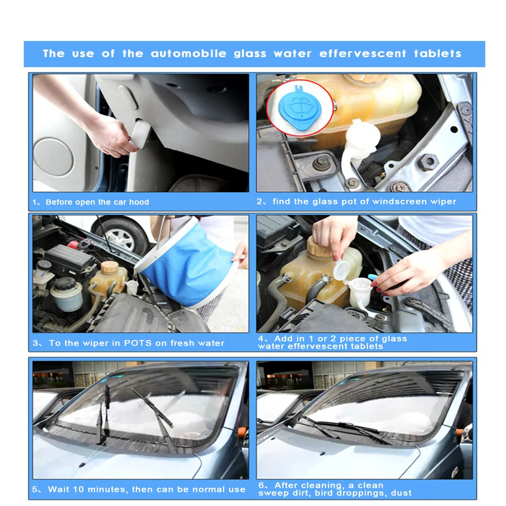 car buffing 10pcs/lot Auto Car Windshield Glass Washer Window Cleaner Fit For Cars/Trucks Concentrated Solid Glass Water Effervescent Tablet carnauba car wax