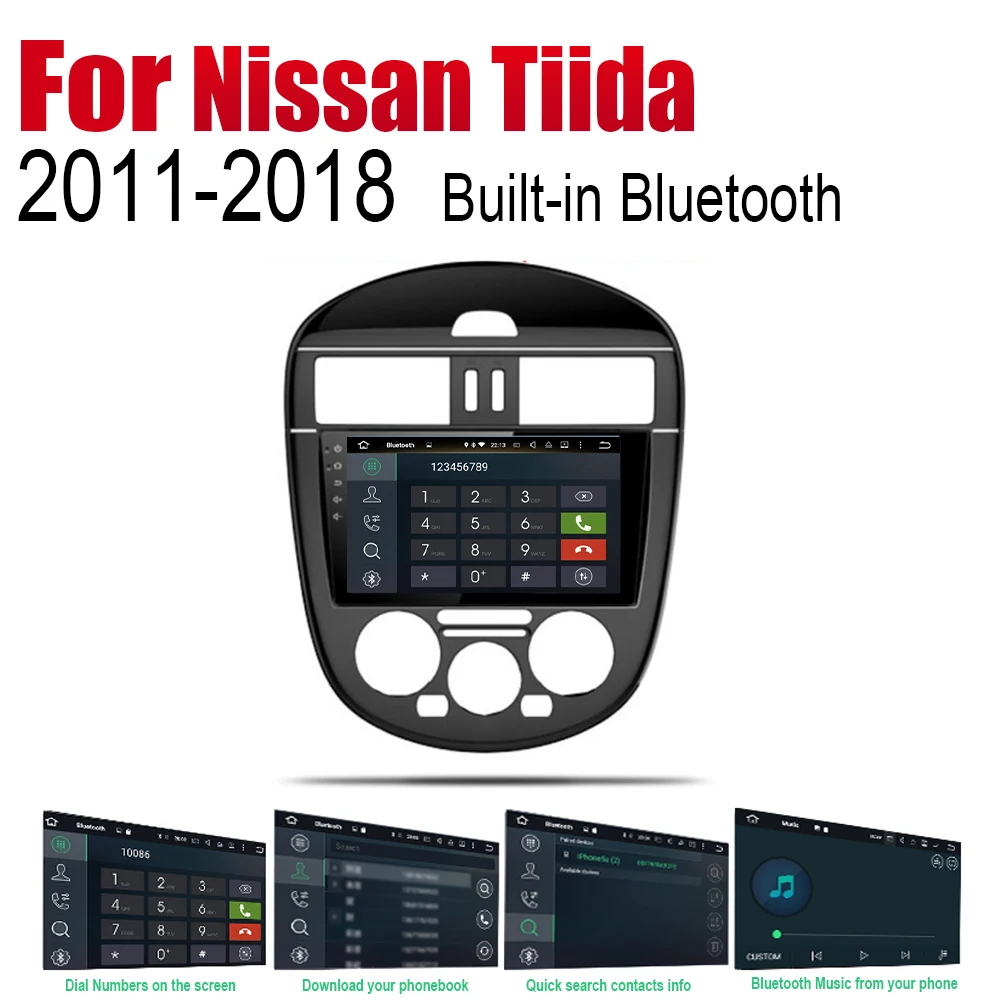 Discount ZaiXi Android Car Radio Stereo GPS Navigation For Nissan Tiida 2011~2018 Bluetooth wifi 2din Car Radio Stereo Multimedia Player 4