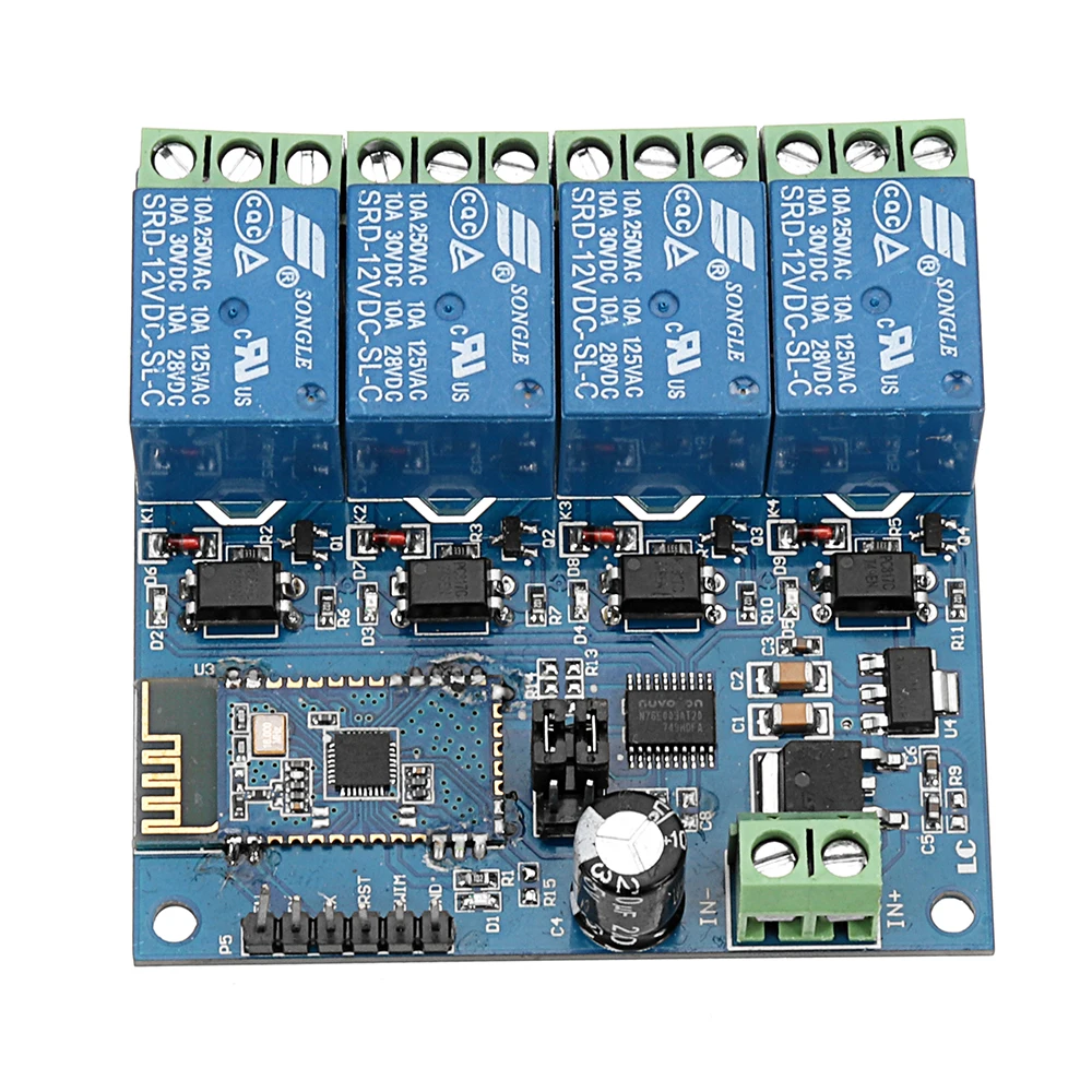 

DC12V 4-Channel bluetooth Relay Module for Android Mobile Remote Control Switch Android Mobile bluetooth Relay Module