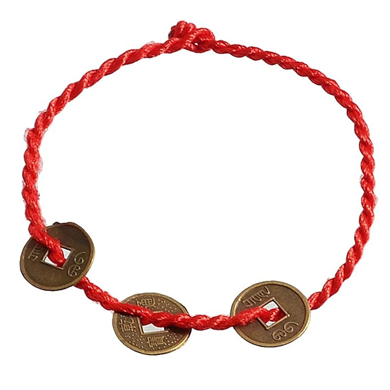 

Bronze Colors Red Braided Ribbon Ankle Copper bracelet