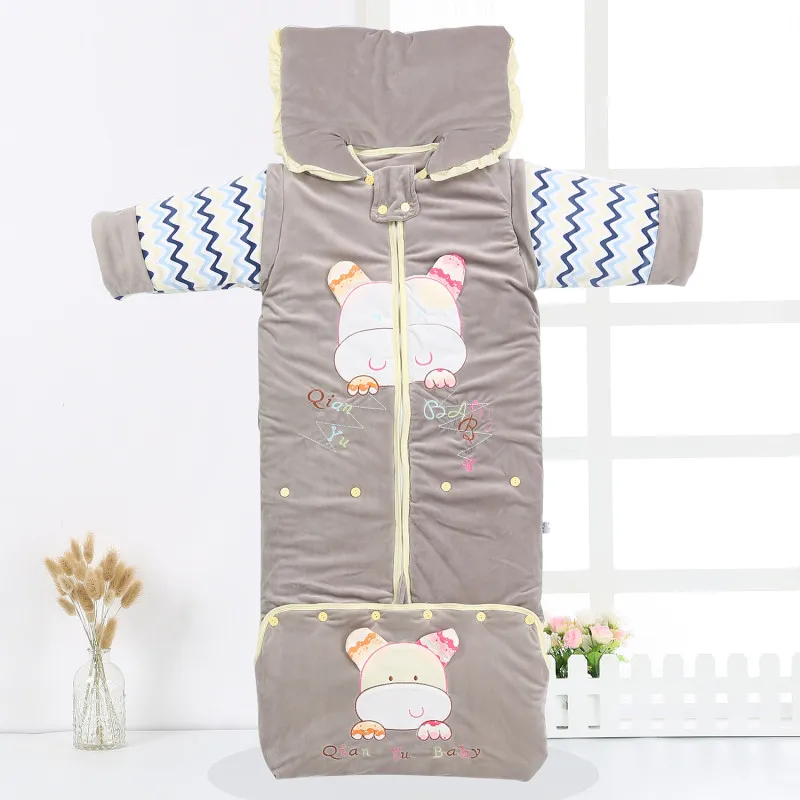 Bolsa de Dormir Primavera e Outono Anos de Idade Fewiyoni Bebê Inverno Kick-proof Colcha Crianças Grosso Mangas Removíveis 0-5 15 outono grosso mangas removíveis 0-5 anos de idade