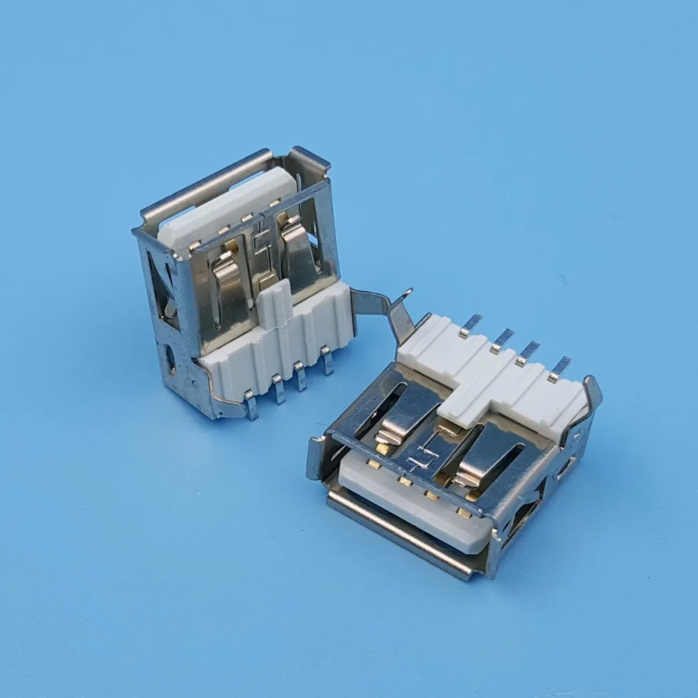 100 шт. usb type A 4Pin угловая розетка smt PCB Mount припой разъем|connector 2|connector 4pinconnector |