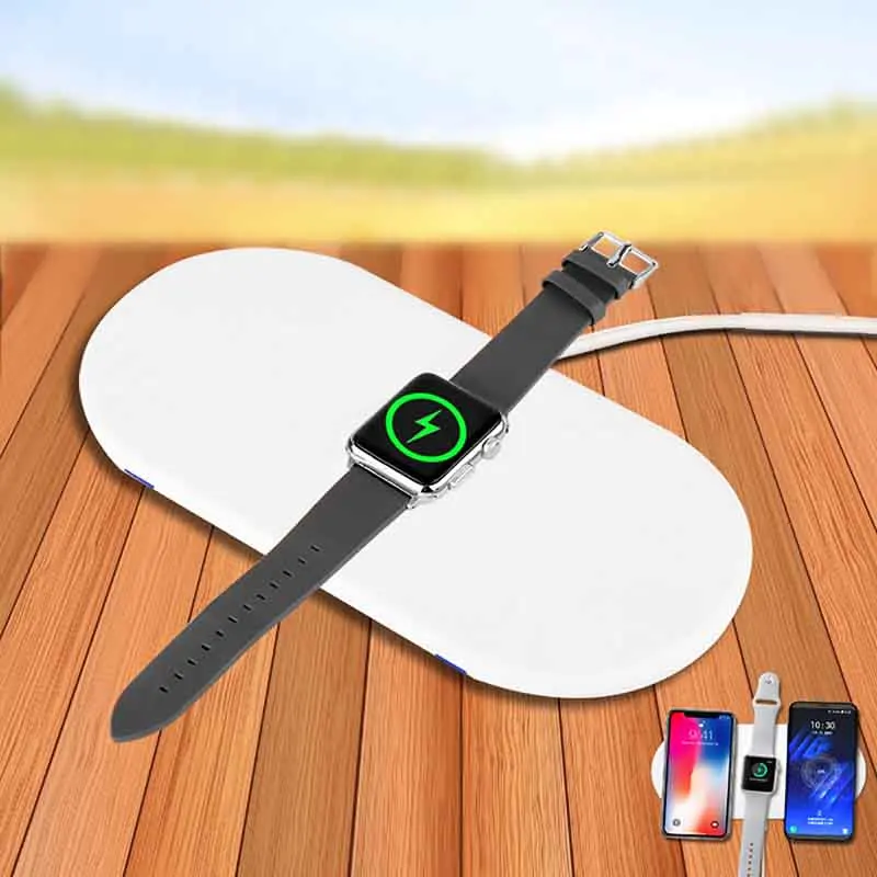

Newest 3 in 1 Wireless Charging 7.5W and 10W QI Charger Pad for iWatch and QI Charger Pad for IPhone Samsung HUAWEI XIAOMI