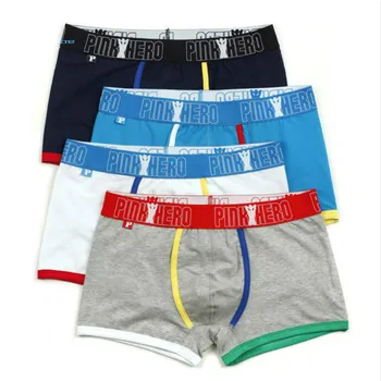 

Men Boxers Underwear Fashion Color Cotton Boxer Mens Underwear Sexy Brand Men Underwear Boxer Shorts 4pcs/lot