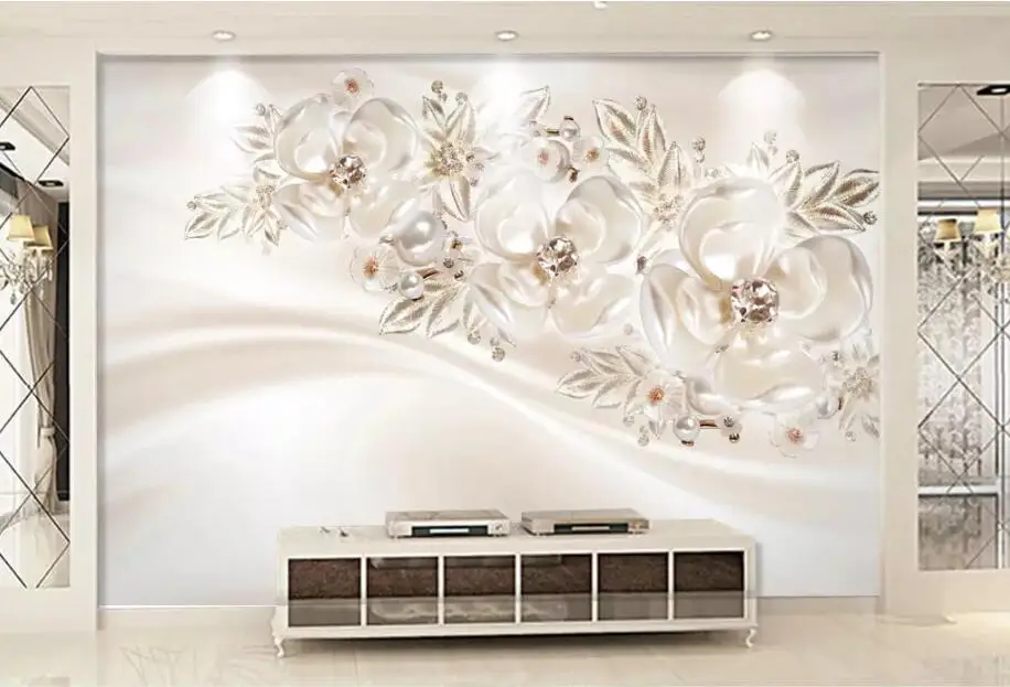 Beibehang пользовательские обои 3d фото фрески ювелирные изделия Алмаз жемчуг цветок Европейский стиль задний план стены 3d обои папье peint