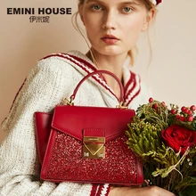 EMINI HOUSE, блестящая трапециевидная женская сумка, спилок, роскошные сумки, женские сумки, дизайнерская сумка через плечо для женщин, сумка на плечо
