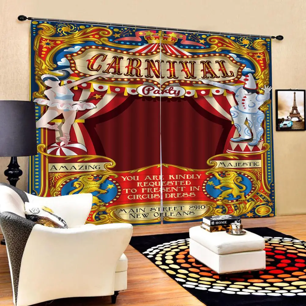 

Modern Home Decoration Blackout Customized size Luxury Blackout 3D Window Curtains Personality curtain