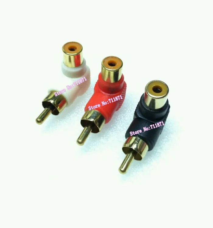 

Gold Plated 90 Degree Right Angle Male to Female RCA Adapter Connector Bend Right angle Male Female RCA connector Adapter joint