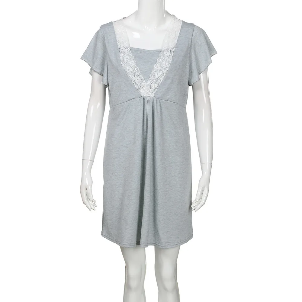 LONSANT платье для беременных, женское однотонное кружевное Повседневное платье для беременных, модная одежда для мам, платье для кормящих детей