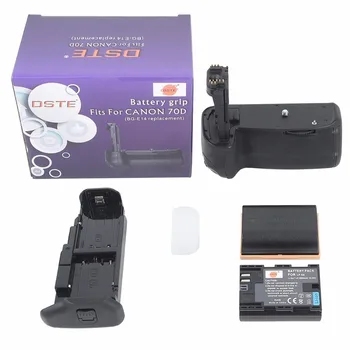 

DSTE BG-E14 Multi-Power Vertical Battery Grip Holder Handgrip with 2PCS LP-E6 for Canon EOS 70D 80D 90D Camera