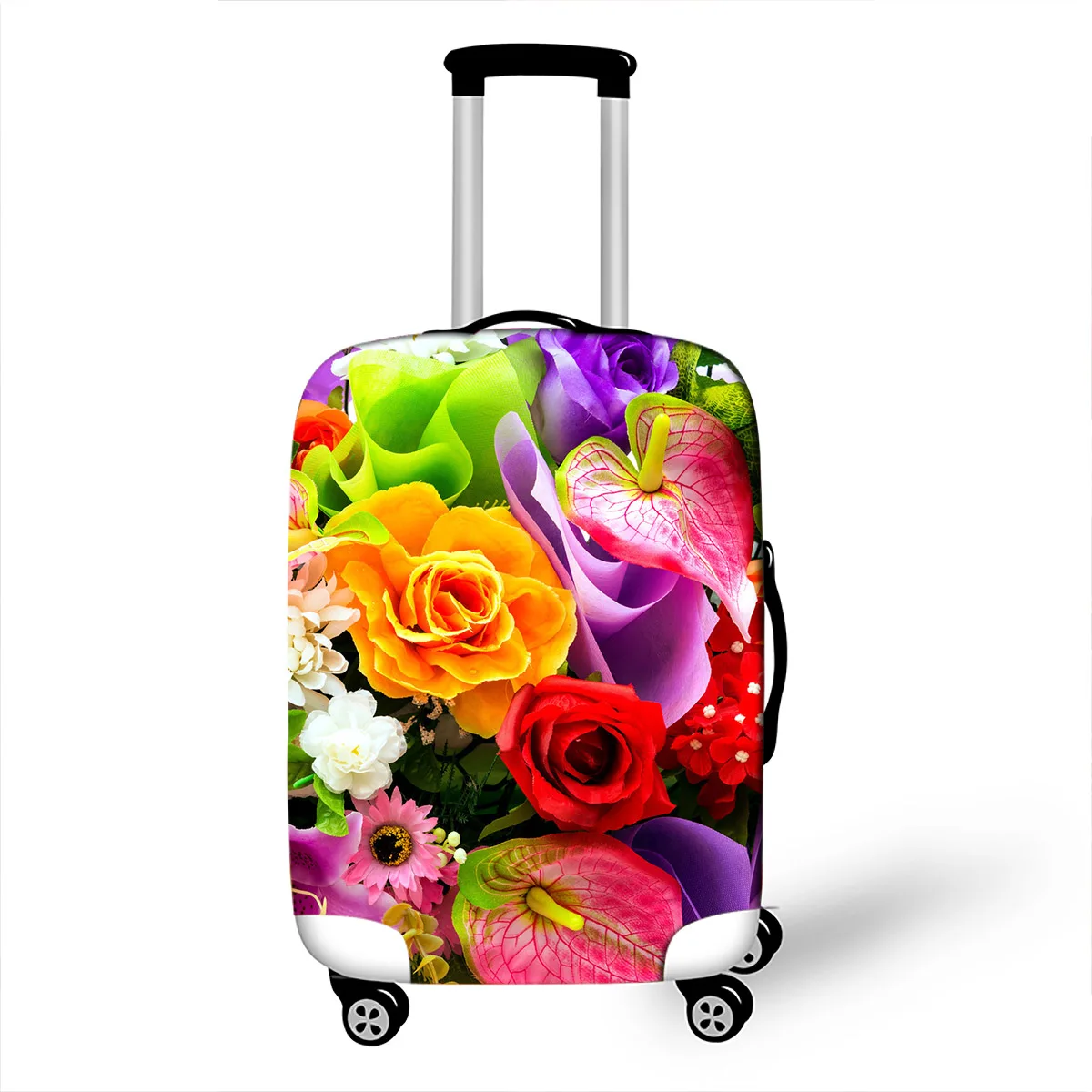 3D Цветочный защитный чехол для багажа, подходит для 18-32 дюймов, Женский чехол на колесиках, эластичный чехол для багажника, пылезащитный чехол - Цвет: Flower 5