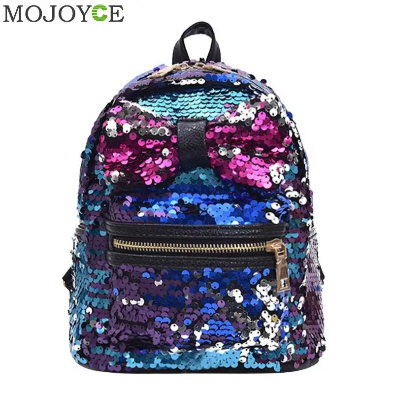 Buy Glitter Sequins Backpack Women's Fashion Big Bow