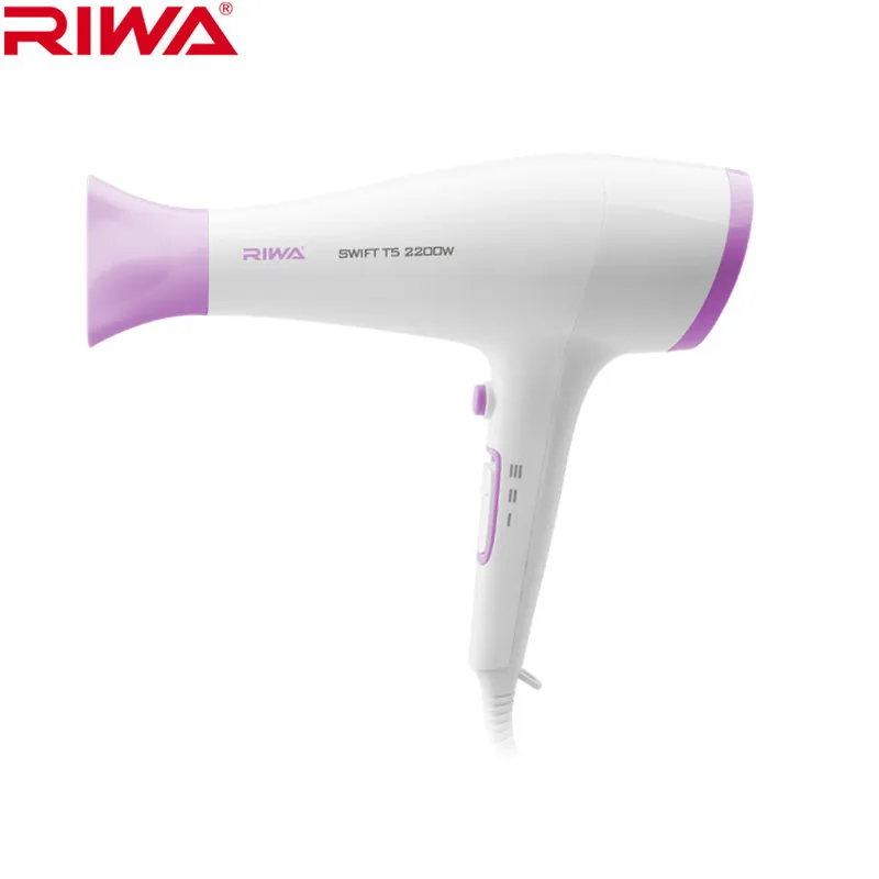 

Professional Hair dryer salon Thermostatic hot/cold air strong wind power blow dryer household hotel PP material 2200W 220V RIWA