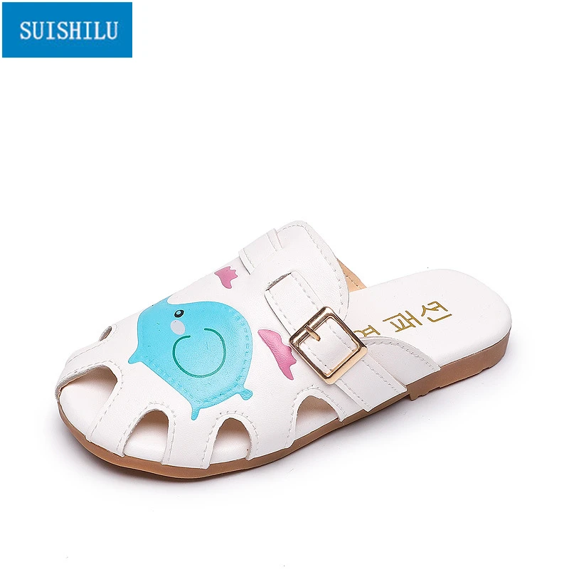

Fashion Sandal slides For Girls Beach Shoes Kids Slippers With cartoon pictures Girl white fashion sandals size 26-36 N258