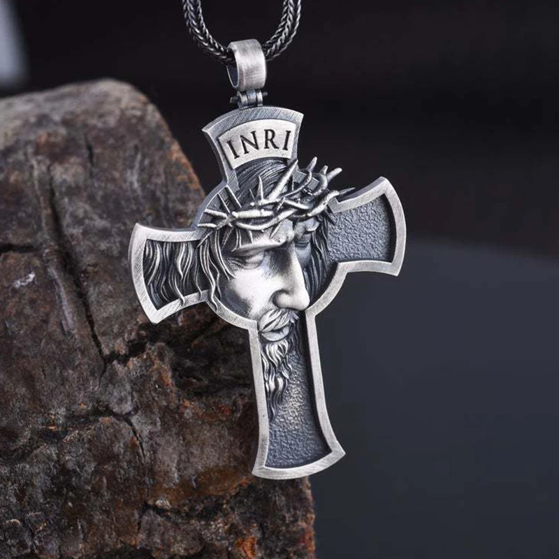 Cross Necklaces Gold Silver Jesus Christian Religion Pendant Necklace for Woman Man Special Festival