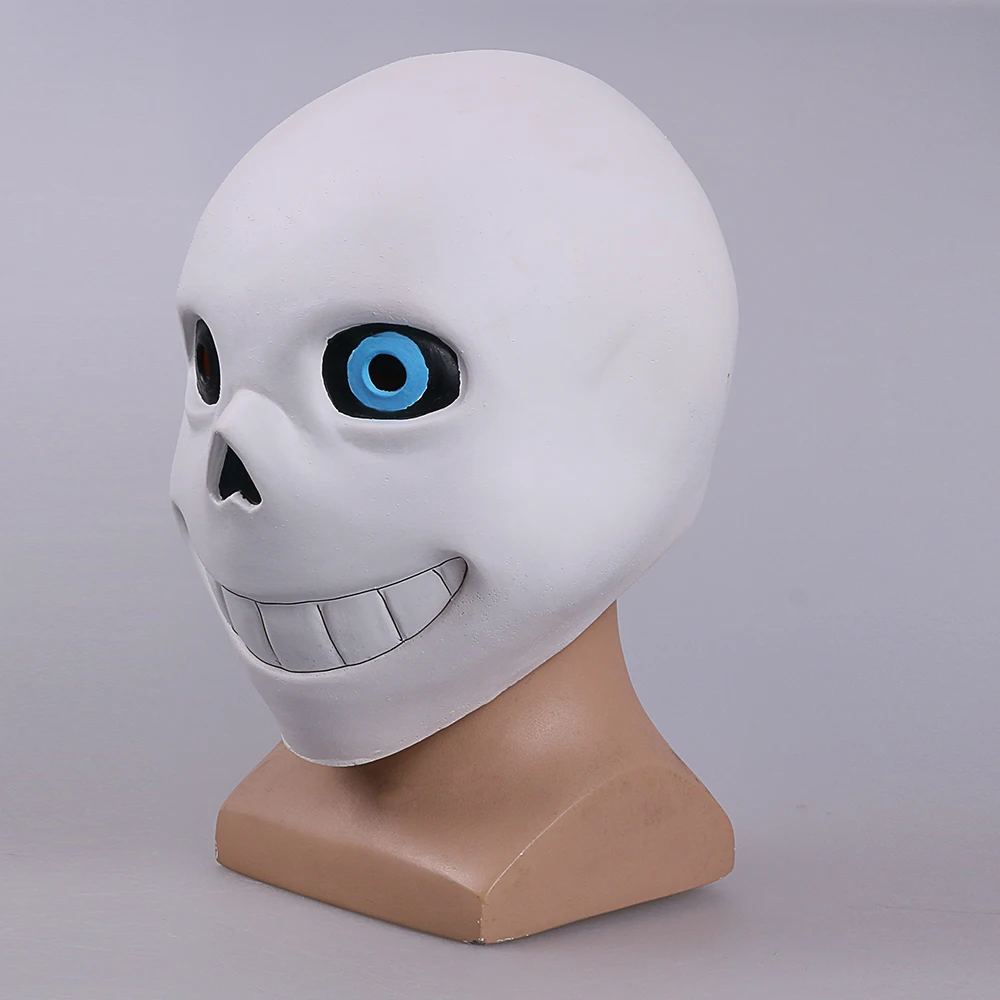 Full Head Undertale Sans Latex Cosplay Funny White Masks Helmets Props Party Halloween Fancy Ball Christmas (6)