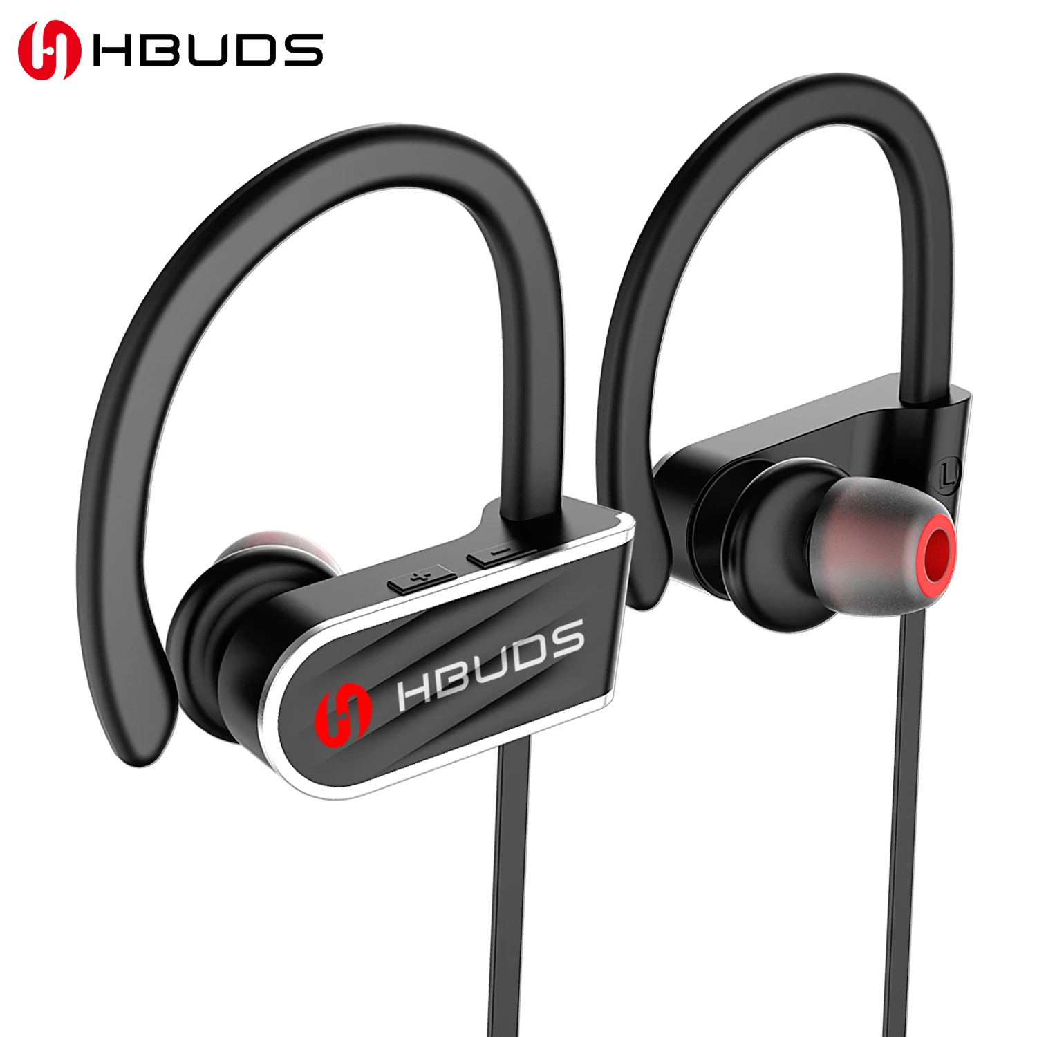 HBUDS Bluetooth наушники IPX7 водонепроницаемая для спорта, бега Беспроводной гарнитура спортивные наушники с микрофоном для iPhone-черный