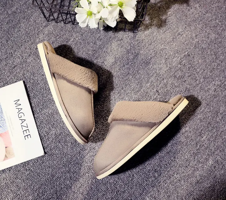 New Arrival Durable Home Slippers Unisex Micro Suede Upper Sheepskin Warm Comfortable Fur Plush Winter Slippers (6)