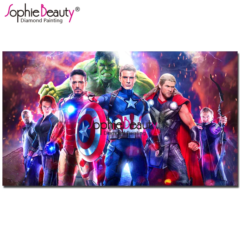 

Sophie Beauty DIY Diamond Painting Cross Stitch The Avengers Super-hero Needlework Home Decoration Full Diamond Embroidery 18924