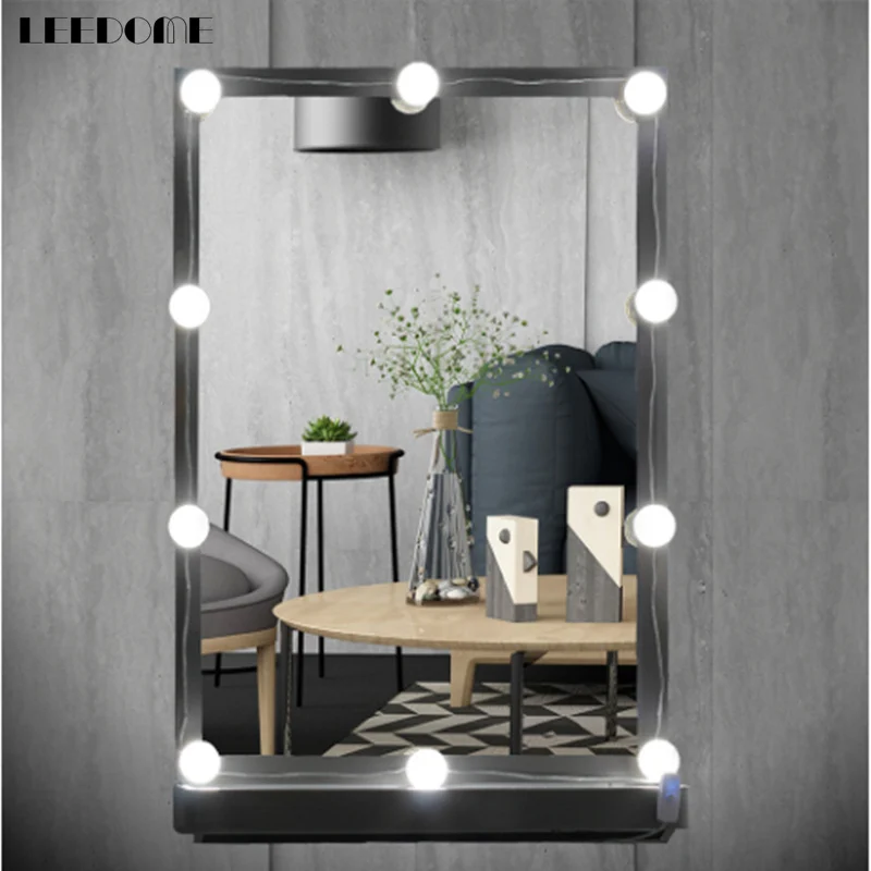 Dropship Hollywood Style Makeup mirror light 3.1m 10 LED Bulbs AC 110V 220V Touch Control Adjustable Brightness Makeup Lamp