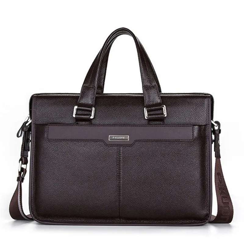 

Luxury Original Brand Cowhide Men Briefcases Men 100% Genuine Leather Handbags Mens Leather Laptop Bag Real Leather Shoulder Bag