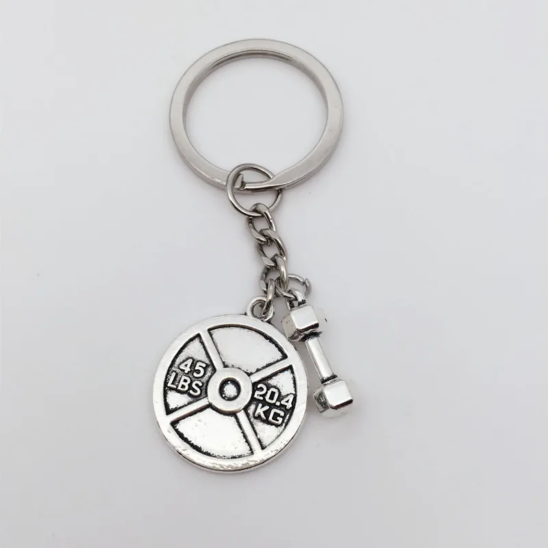 

45lbs WEIGHT & Dumbbell Charm Keychain * Fitness Crossfit Bodybuilding Gym