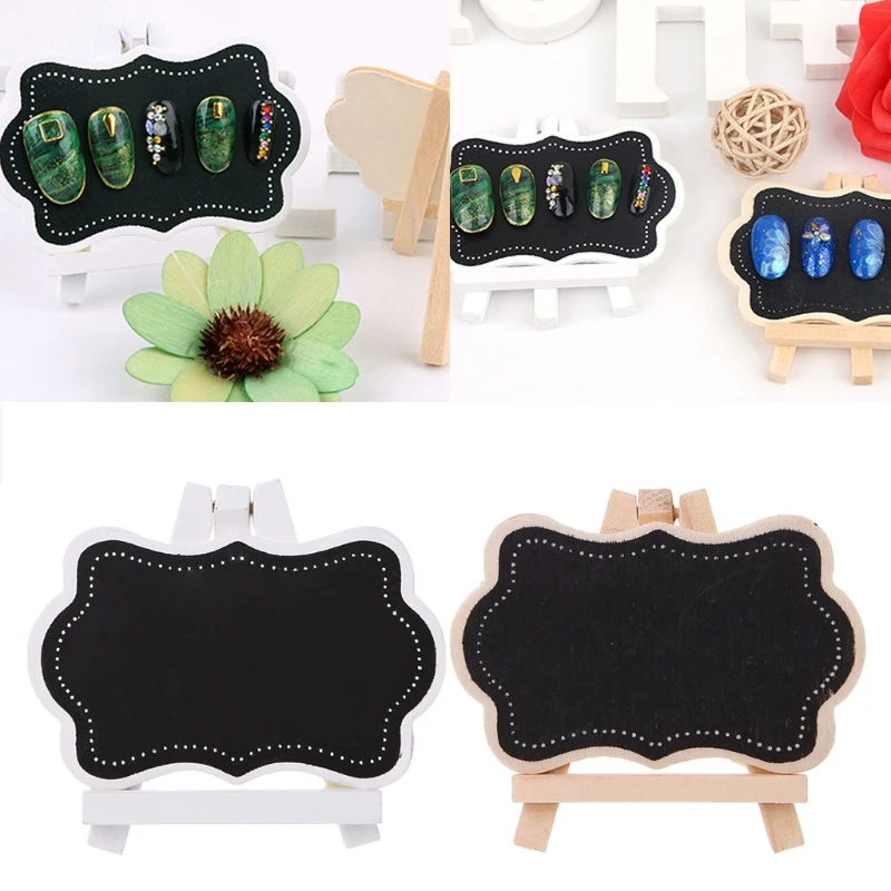 

Wood Salon False Nail Art Tips Display Card Board Nails Stand Manicure Tool Random Colors
