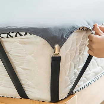 

2019 New 4Pcs Triangle Bedding Bed Suspender Straps Adjustable Sheet Holder Cover Clips Fixation Fixing Slip-Resistant Belt Clip