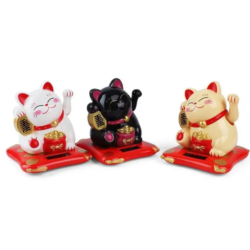 Мода на солнечных батареях Maneki Neko приветствие удача Кот счастливчик для автомобиля Отель Ресторан Декор Ремесло