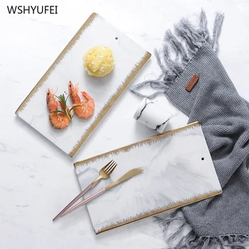 

Direct sales light luxury wind painting Phnom Penh ceramic marble grain bread sushi chopping board food photography props