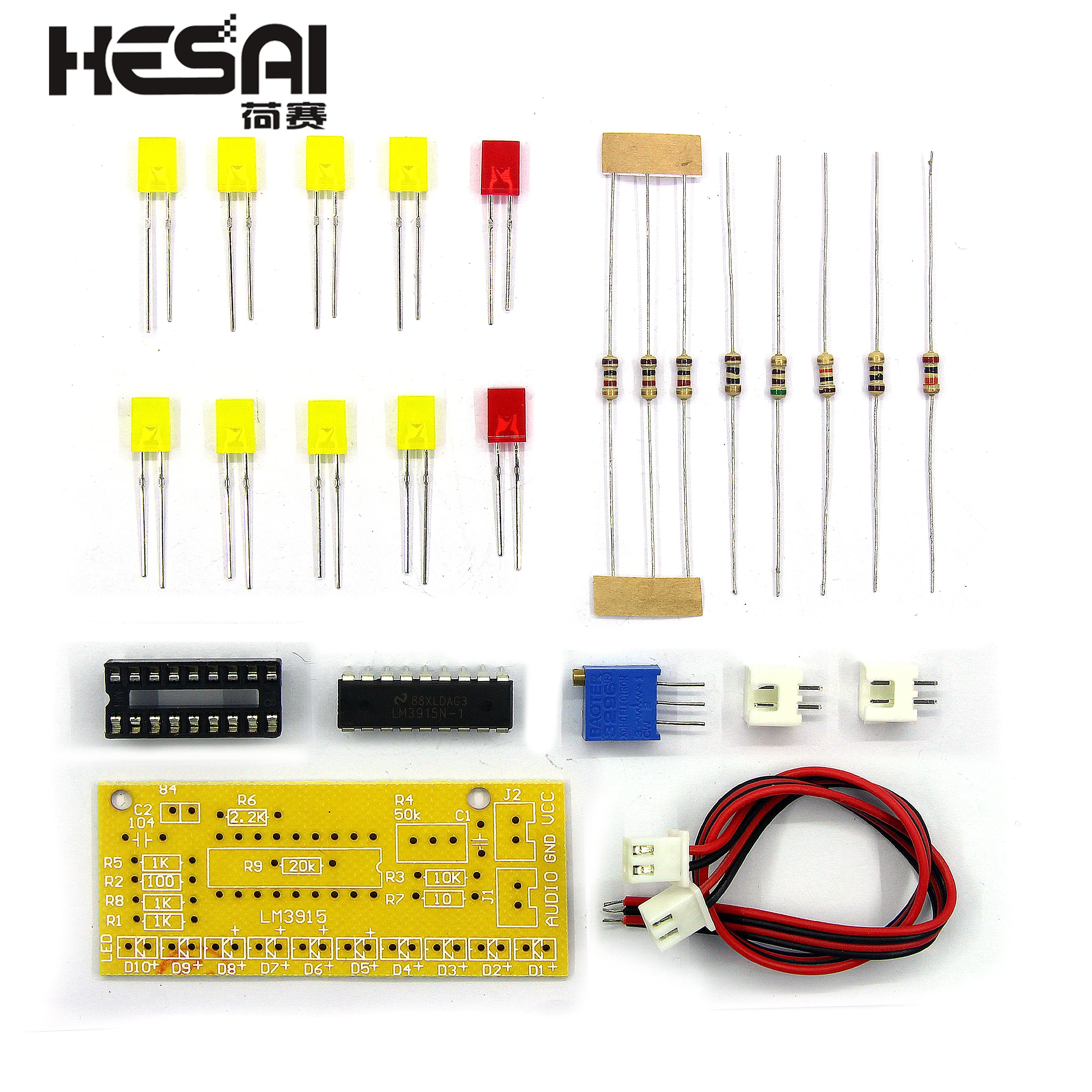 LM3915 10 светодиодный звуковой анализатор спектра, индикатор уровня, набор, сделай сам, Электронная пайка, практический набор