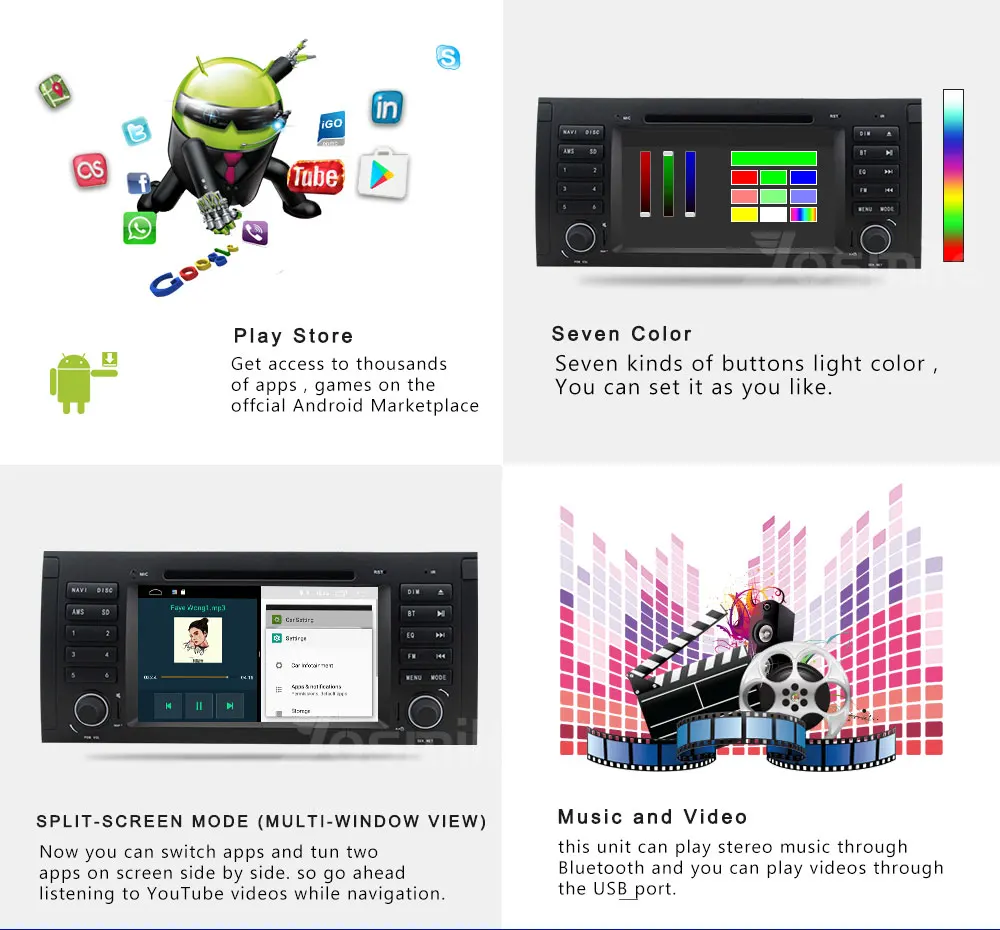 Excellent 1 Din Android 8.1 Car DVD GPS Player For BMW E39 BMW X5 E53 M5 Multimeida Radio Navigation Audio IPS Touch Screen Head Unit Wifi 18 Excellent 1 Din Android 8.1 Car DVD GPS Player For BMW E39 BMW X5 E53 M5 Multimeida Radio Navigation Audio IPS Touch Screen Head Unit Wifi 18