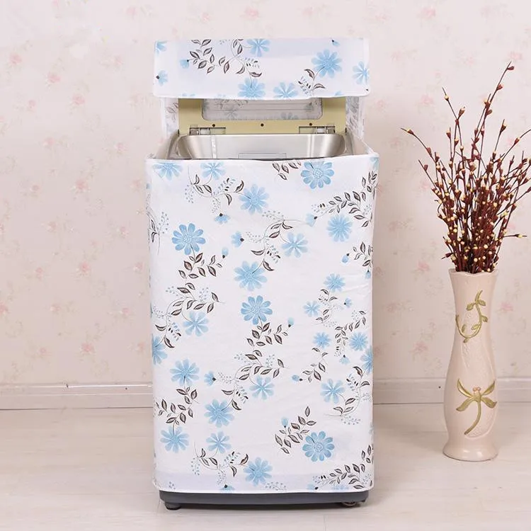 

Blue Printed PEVA Waterproof Sunscreen Washing Machine Zippered Dust Cover Enclosures Thicker Waterproof Durable Protective Case