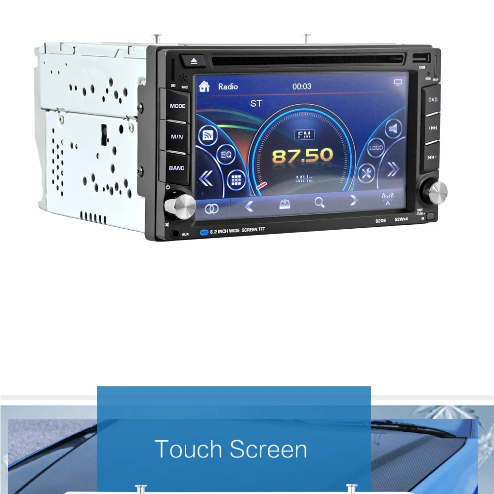 Best universal 2 din car  stereo 6.6 inch stouch screen FM radio GPS navigation Multimedia MP5 DVD player with camera remote control 3