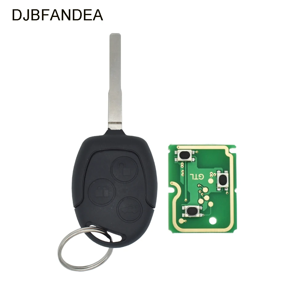 

DJBFANDEA 3 Button Car Remote Key 433MHz 4D63 / 4D60 Chip for Ford Focus Fiesta Mondeo Galaxy C-Max S-Max Focus Car Auto Key