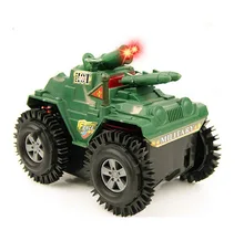 Funny Electric Tumbling Tank Stunt Car Flashing Military Model Toys Gift for Children Boys Interactive Armored Vehicles Toys